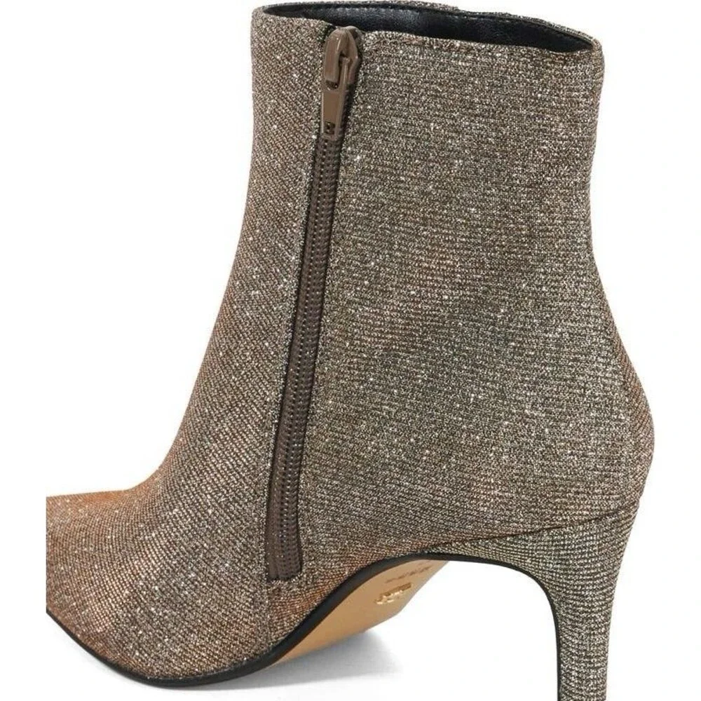 Eloquii silver platinum bling sparkly glitter Chelsea Ankle boots size 9 WIDE - Picture 7 of 15